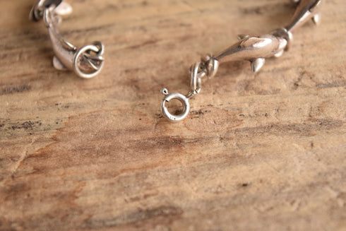 Sterling Silver Dolphin Link Bracelet
